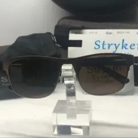 Stryker Polarized sunglass black/gold & Gray lens - Picture 3 of 8
